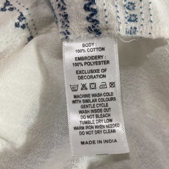 NWOT Star Mela Cotton Blue & White Embroidered Sleeveless Romper💙🤍💙 - Picture 13 of 14